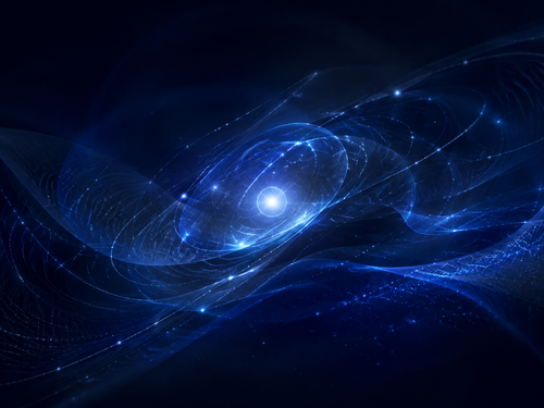 Abstract cobalt light paths representing Kimi K3 long-context model access